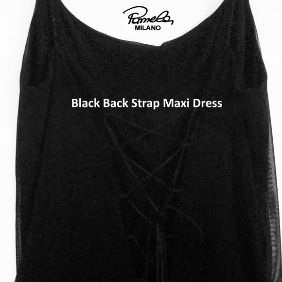 PAMELA MILANO ITALIAN STYLISH BLACK MAXI DRESS - Picture 5 of 13